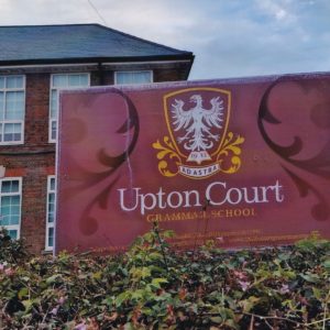 Upton Court Grammar School Large Sign 6×4 Photograph taken September 28 2023