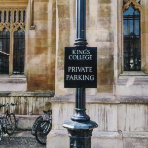 King's College Private Parking Sign Cambridge Photograph