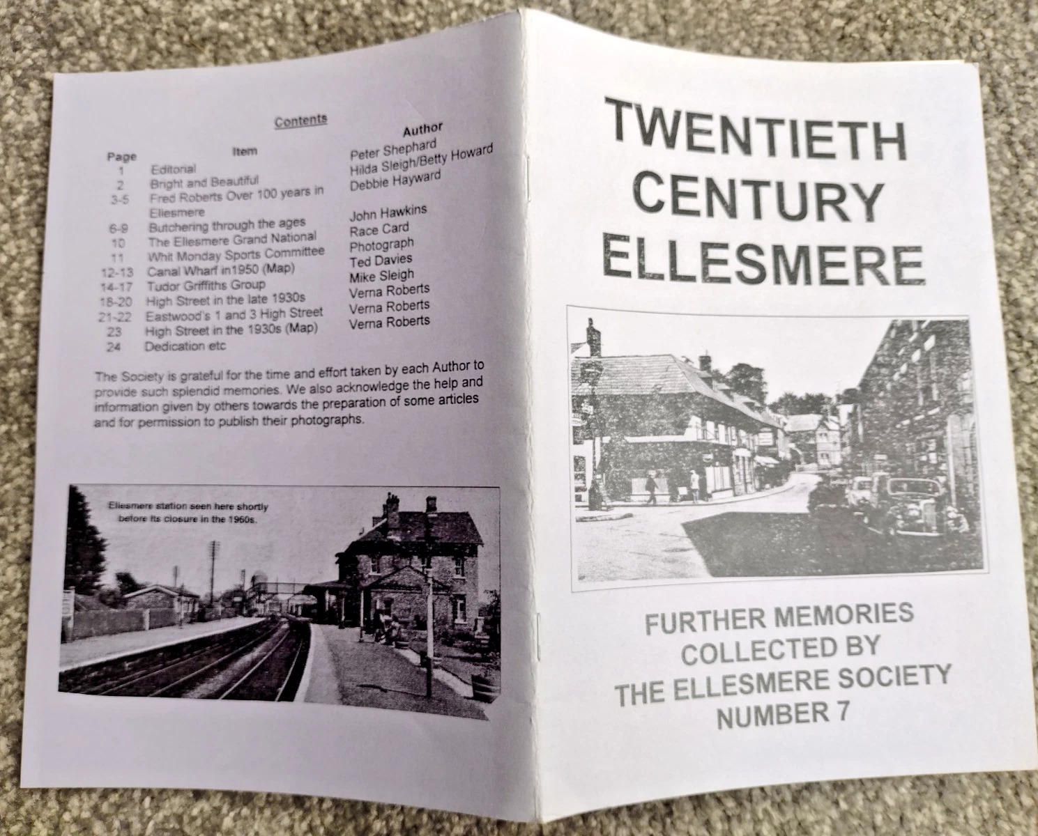 Twentieth Century Ellesmere Number 7 – Further Memories Collected by The Ellesmere Society