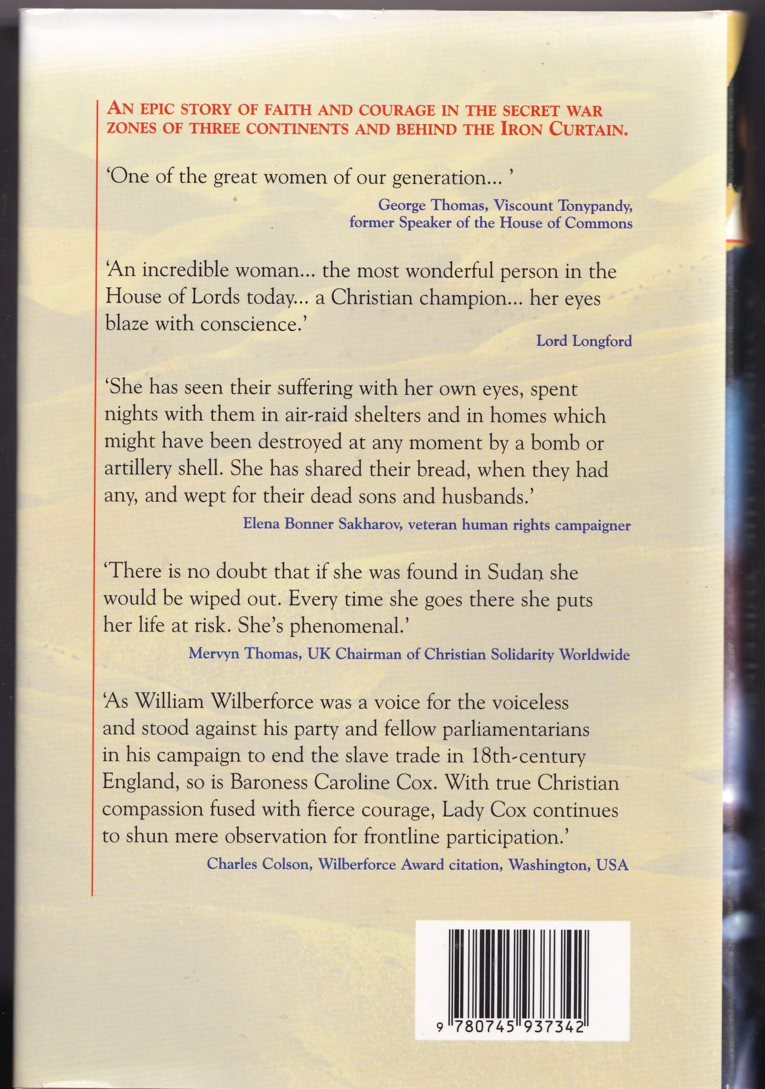 Baroness Cox: A Voice for the Voiceless by Andrew Boyd – Hardback (1998)