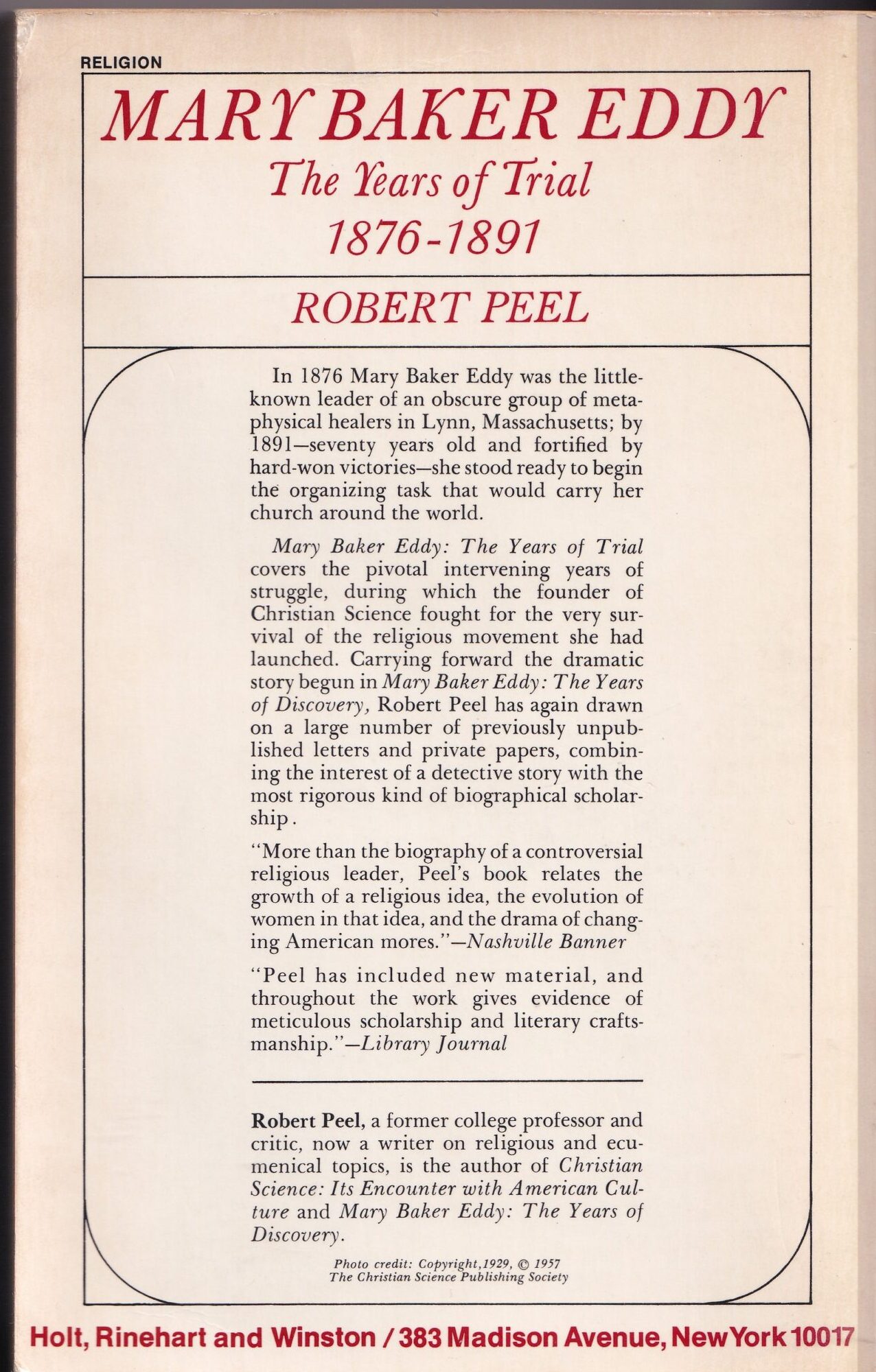 Mary Baker Eddy by Robert Peel